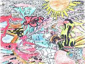 Yes drawing with pencil crayon